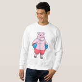 Sweatshirt Pig at Boxing with Boxing gloves (Devant entier)