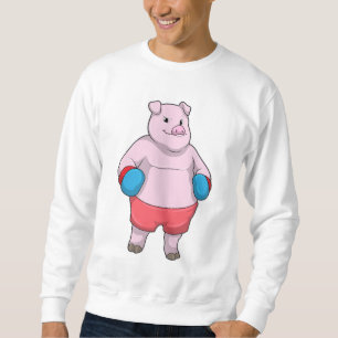Sweatshirt Pig at Boxing with Boxing gloves