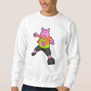 Sweatshirt Pig at Handball player avec Handball