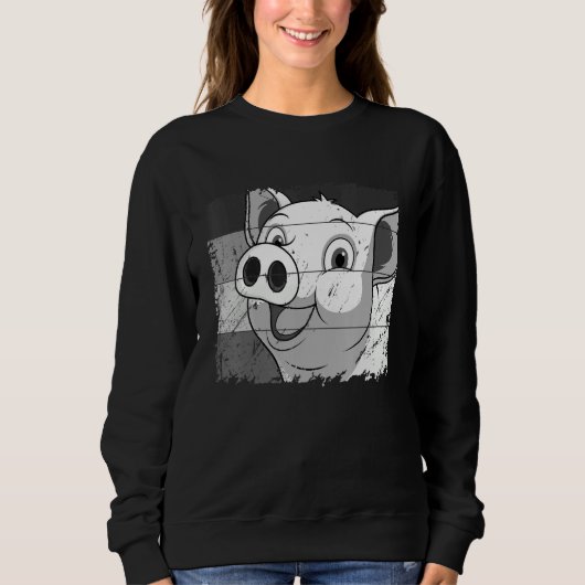 Sweatshirt Pig Face, Animal Lover For Men Women, Farming Farm (Devant)