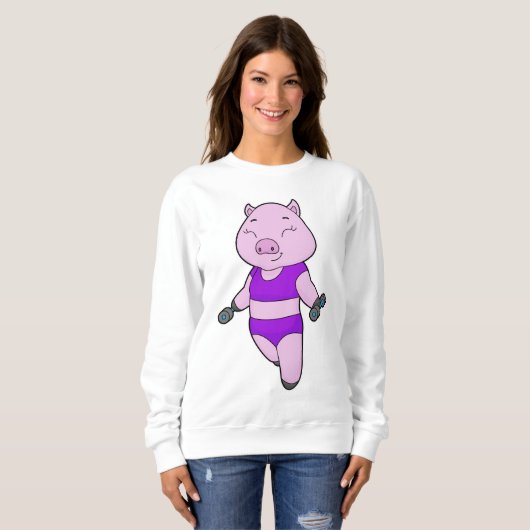 Sweatshirt Pig Fitness Dumbbell (Devant entier)