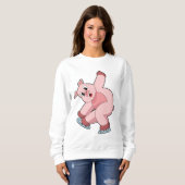 Sweatshirt Pig Patinage sur glace Patins sur glace (Devant entier)