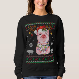 Sweatshirt Pig Reindeer Père Noël Xmas Léger Doux moche Noël