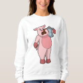 Sweatshirt Pig with coffee pot (Devant)