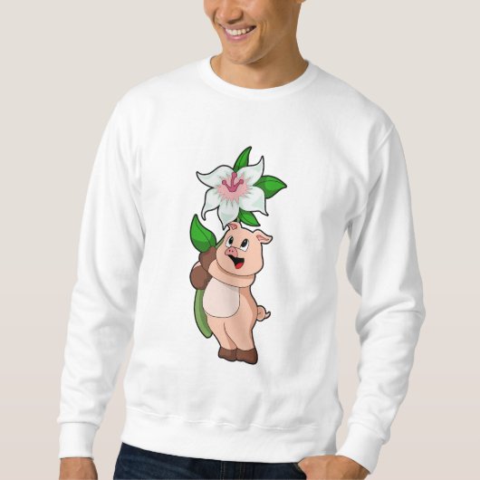 Sweatshirt Pig with Flower Lily (Devant)