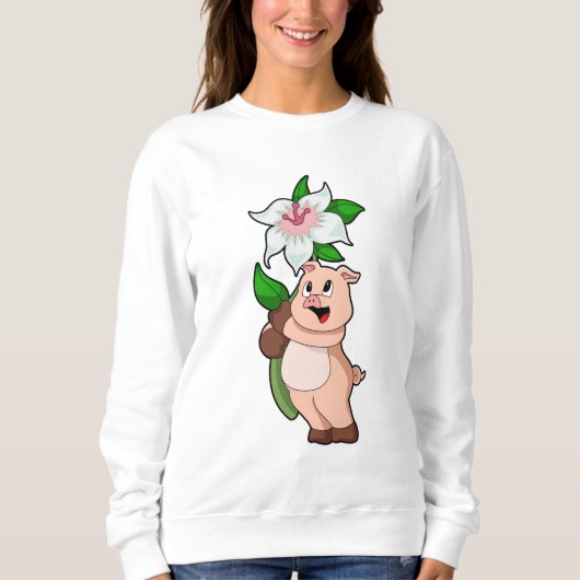 Sweatshirt Pig with Flower Lily (Devant)
