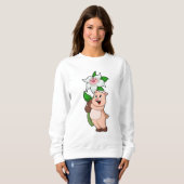 Sweatshirt Pig with Flower Lily (Devant entier)