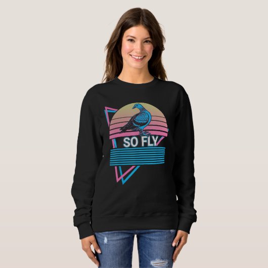 Sweatshirt Pigeon Retro So Fly (Devant entier)