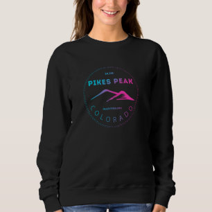 Sweatshirt Pikes Peak Colorado - Retro Mountain Adventure