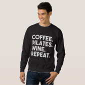 Sweatshirt Pilates de café Vin Répéter Pilates amusants (Devant entier)