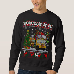 Sweatshirt Pilote de bus scolaire Reindee Santa Hat Ugly Chri