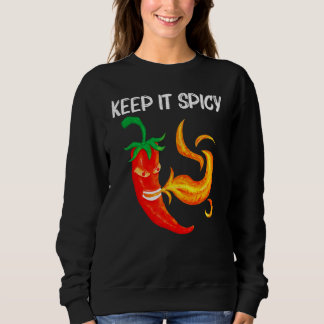 Sweatshirt Piment Pour Homme Femme Rouge Épicé Flamme Jalap