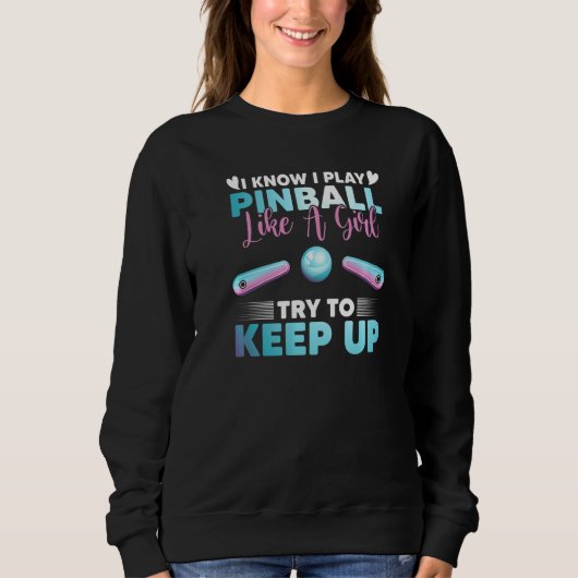 Sweatshirt Pinball Girl Pinball Machine Gamer Retro Arcade G (Devant)