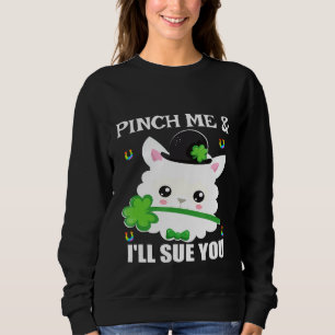 Sweatshirt Pincez Moi Je Vous Poursuivrai Lama Trèfle Arc-en-