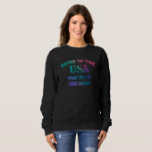Sweatshirt Pine Bluff Arkansas Born in the USA distressed (Devant entier)