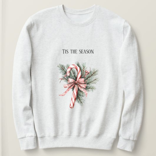 Sweatshirt Pine Tree Candy Cane Red Christmas (Design devant)