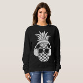 Sweatshirt Pineappa Fruit Beach Bar Sunny Funny Vacation Mod (Devant entier)