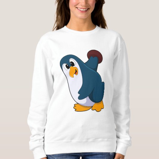 Sweatshirt Pingouin à Bowling avec Bowling (Devant)