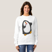 Sweatshirt Pingouin à chanter avec microphone et Cravate (Devant entier)