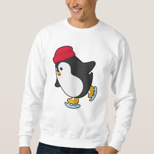 Sweatshirt Pingouin au patinage sur glace avec Casquette (Devant)
