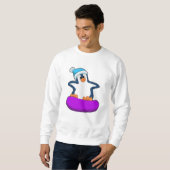 Sweatshirt Pingouin au snowboard avec snowboard (Devant entier)