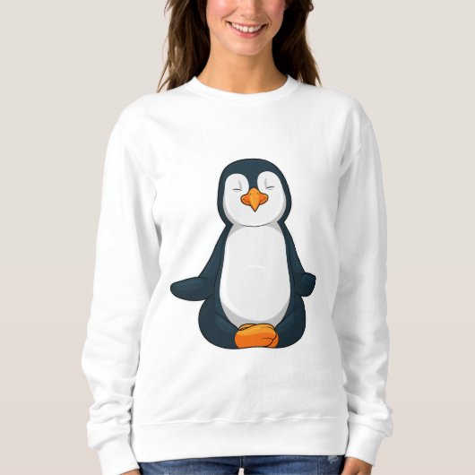 Sweatshirt Pingouin au Yoga Fitness en Assis (Devant)