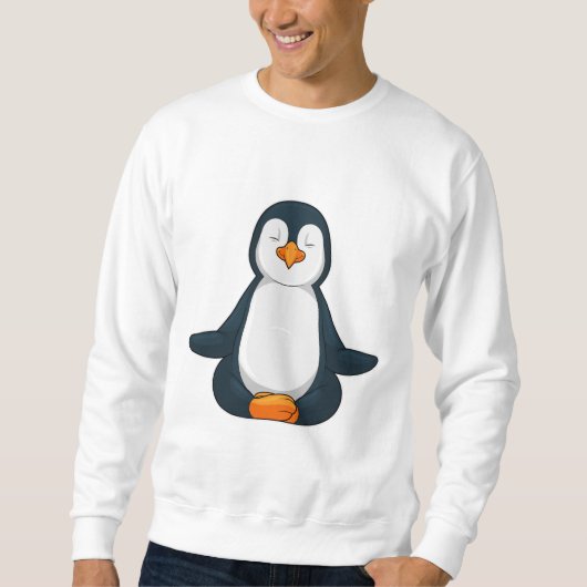 Sweatshirt Pingouin au Yoga Fitness en Assis (Devant)