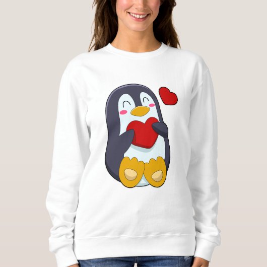 Sweatshirt Pingouin avec coeur (Devant)