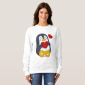Sweatshirt Pingouin avec coeur (Devant entier)