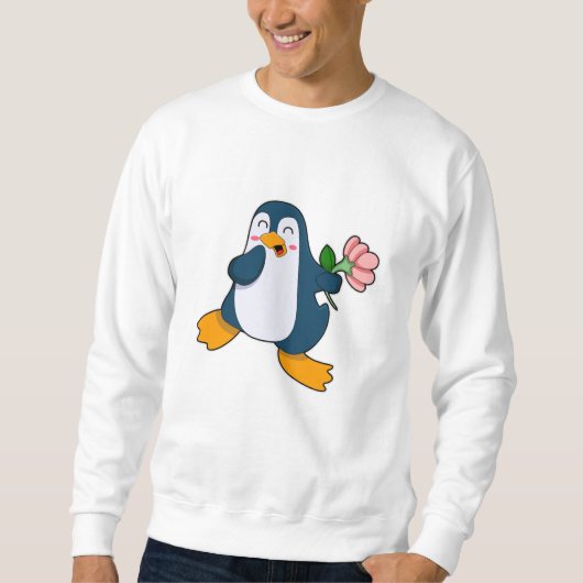Sweatshirt Pingouin avec fleur de rosa (Devant)