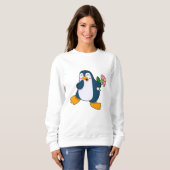 Sweatshirt Pingouin avec fleur de rosa (Devant entier)