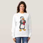 Sweatshirt Pingouin avec tasse à boire avec paille (Devant entier)