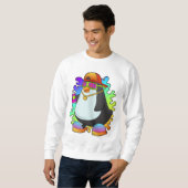 Sweatshirt Pingouin comme peintre avec Spray (Devant entier)