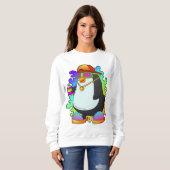 Sweatshirt Pingouin comme peintre avec Spray (Devant entier)