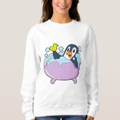 Sweatshirt Pingouin dans la baignoire avec canard (Devant)