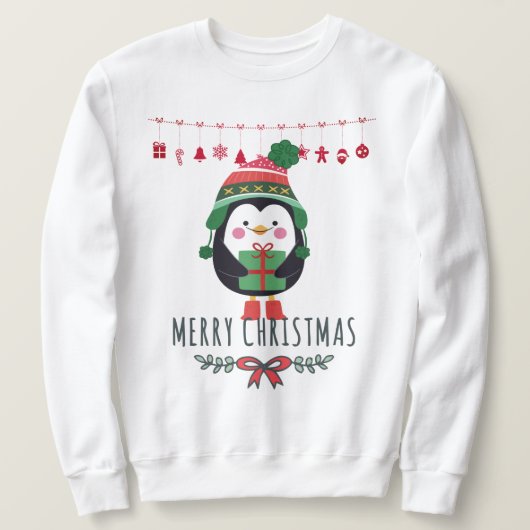 Sweatshirt Pingouin de Noël (Design devant)