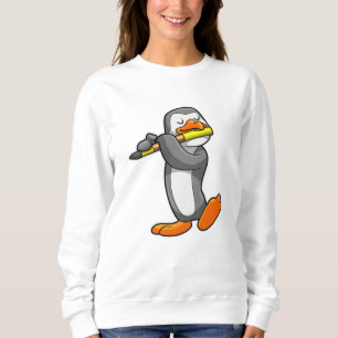 Sweatshirt Pingouin en musique avec Flûte