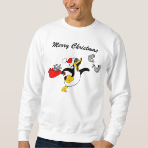 Sweatshirt Pingouin et poissons de Père Noël de Joyeux Noë