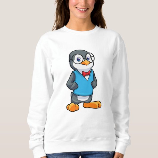 Sweatshirt Pingouin Nerd avec lunettes (Devant)