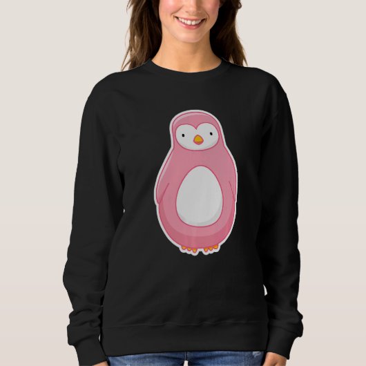 Sweatshirt Pingouin rose (Devant)