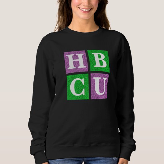 Sweatshirt Pink and Green HBCU Block Letters   (Devant)