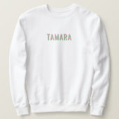 Sweatshirt Pink clair + Soirée de mariage Monogramme vert (Design devant)