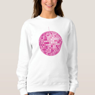 Sweatshirt Pink Disco Ball, Mirror Ball, Retro, les années 70