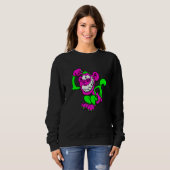 Sweatshirt Pink Green Crazy Monkey (Devant entier)