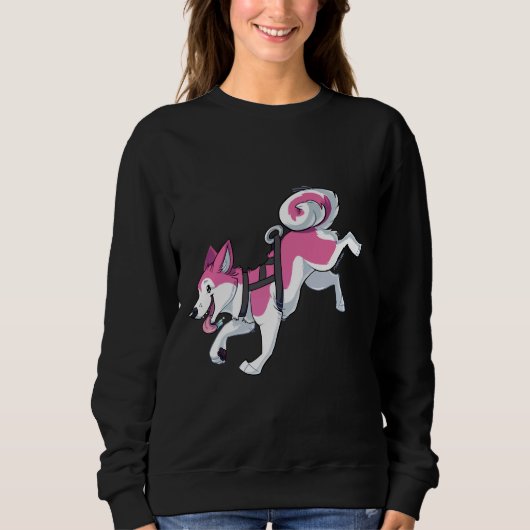 Sweatshirt Pink Husky Running (Devant)