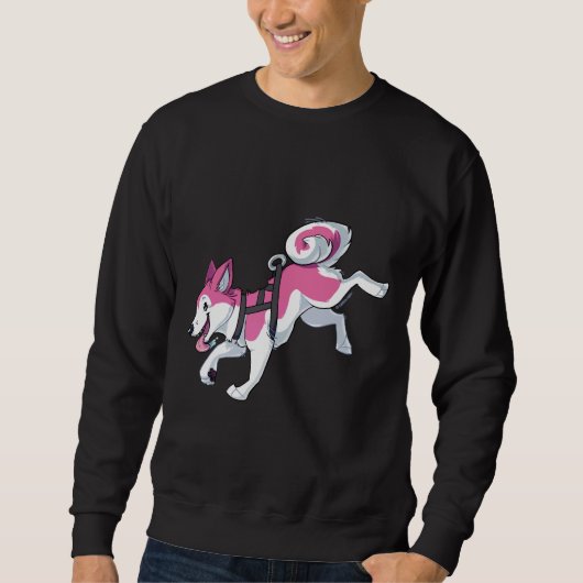 Sweatshirt Pink Husky Running (Devant)