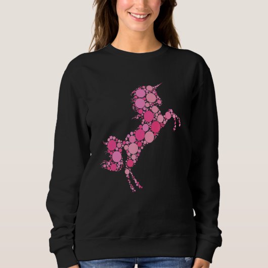 Sweatshirt Pink Polka Dot Unicorn International Dot Day (Devant)