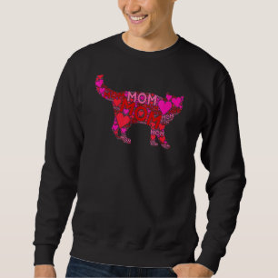 Sweatshirt Pink Red Heart Lot Maman mignonne Pet Cat Mama Mèr