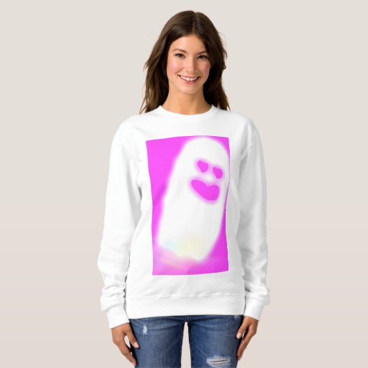 Sweatshirt Pinkoween joli fantôme (Devant entier)