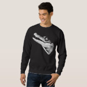 Sweatshirt Pirate Alligator With Eye Patch Skull (Devant entier)